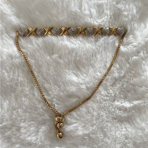 Macys accent heart link bracelet